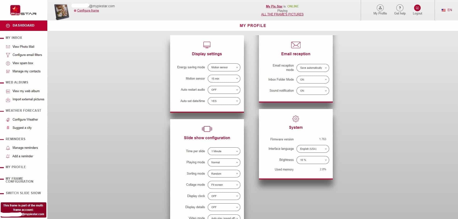 Painel de Controle Remoto Pix-Star